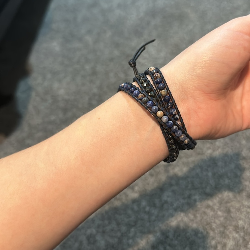 Women’s Navy Blue Chan Luu wrap bracelet with Stones and Jewels